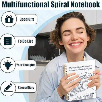 Inspirational Christian Journal Notebook for Work Study, Prayer Journal for Women, Bible Verse Mighties Than The Waves of The Sea Spiral Notebook Office Supplies Gifts, 5.5x8.3 Inch - color: waves powerful