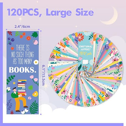 120 PCS Book Lover Bookmarks, 30 Unique Designs Double-Sided Read Accessories Page Markers Reading Bookmarks for Women, Men, Kids, Adults, Students, Book Lovers All Ages - style: Book Lover Bookmarks