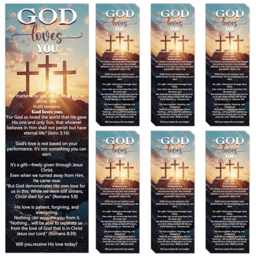God Love You Bookmarks Gifts - Cosmisun 100 Pcs Religious Bookmark Paper Christian Bible Verse Book Marks Page Marker Favors for Women Men Office Church Book Lovers Reading Party Rewards - color: God Love You