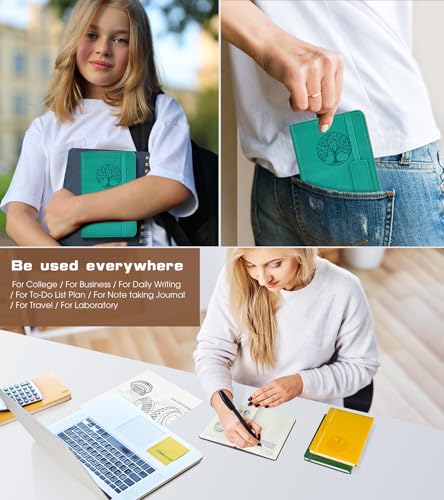 Biuwory A6 Leather Pocket Notebook, 140 Lined Pages Hardcover Small Journal - color: Blue, size: Lined-140 Pages (3.7"×5.7")