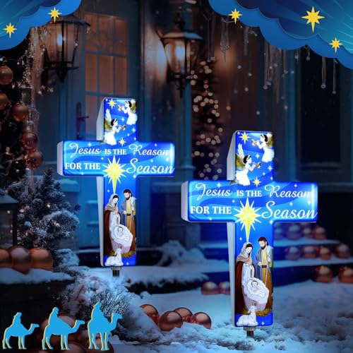 Yousoontic Christmas Solar Stake, Jesus is the Reason for the Season - style: Jesus is the Reason for the Season