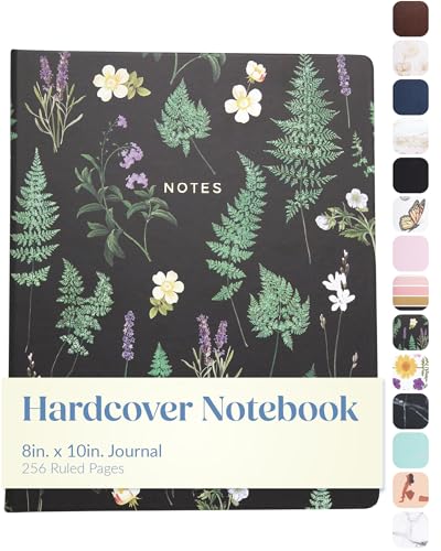 WORLD TRAVELER Large Lined Journal Notebook 256 Ruled White & Ivory Pages - color: Ferns
