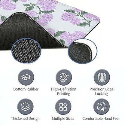 Hydrangea Mouse Pad, Pink Flroal Desk Mat 31.5x11.8 - color: Pink Hydrangea Large, size: 31.5L x 11.8W inches