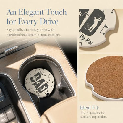 Car Coasters for Cup Holders, Golf Dad Car Coasters Set of 2, B09 - color: Golf