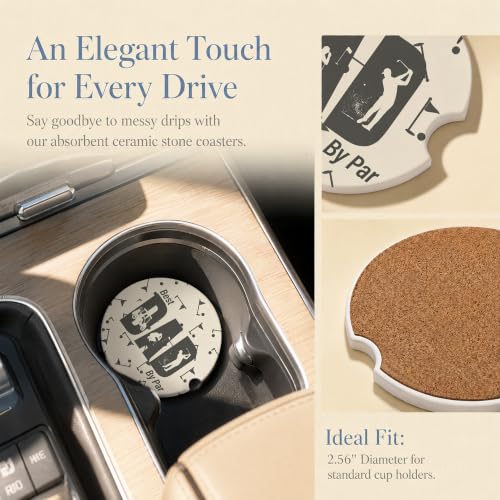 Car Coasters for Cup Holders, Golf Dad Car Coasters Set of 2, B09 - color: Golf