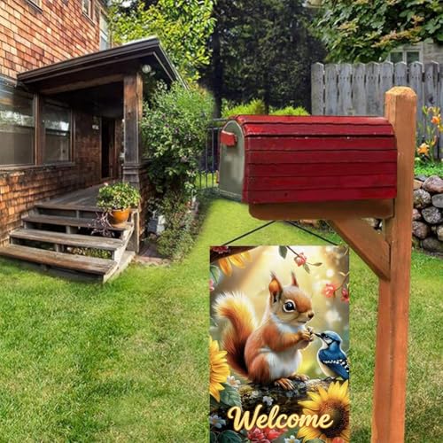 Spring Summer Welcome Garden Flag 12x18 Double Sided Burlap - color: Spring-12 x 18"