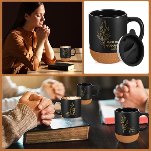 FillTouch 12 Pcs Christian Gifts Coffee Mugs Bulk,Black,Flower - color: Black, size: Flower