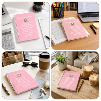 Sister in Christ Spiral Lined Notebook, Christian Sister Notebook - color: Pink4