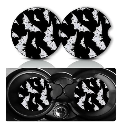 2PCS Bat Car Cup Holder Coasters Universal Anti-Slip Rubber Mat - color: Bat