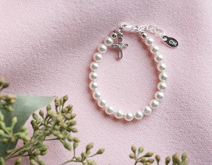 Cherished Moments Girls Godchild Cross Bracelet, .925 Sterling Silver - color: LG (5-10 years)