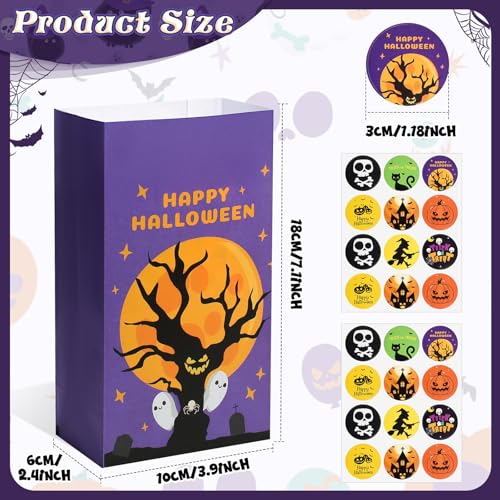 GOMANCHE 24 Pcs Halloween Treat Paper Bags, Trick or Treat Goodie Bags
