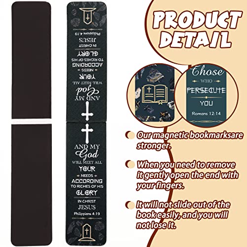 Epakh 30 Pcs Bible Verse Magnetic Christian Bookmarks Bulk 0.8x4.7in Inspirational Scripture Book Markers for Women Men Religious Motivational Magnet Page Clips Book Lovers Reading Gifts for Church