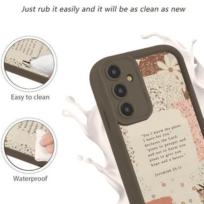 Christian Case for Samsung Galaxy S25, Aesthetic Bible Verse Flower Pattern Design Collage Phone Cover, TPU Shockproof Protective Shell for Samsung S25 6,2" - color: Flower