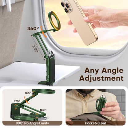 OMOTON TP02 360°Rotating Adjustable Aluminum for MagSafe Tripod Mount,Green - color: 6-Green
