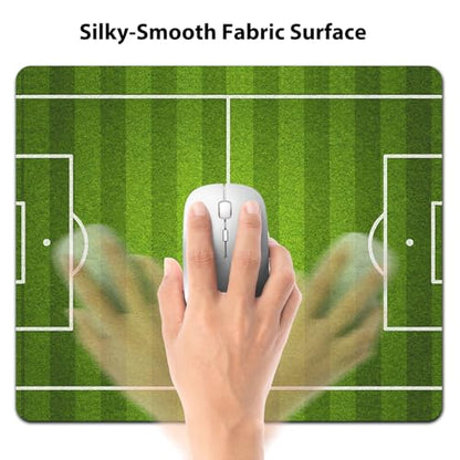 Soccer Field Mouse Pad, Football Pitch Green Grass Sports Stadium Desk Mat - color: Green