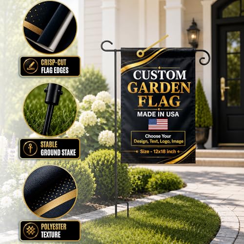 Personalized custom garden flags for outside by BCB 12x18, Printed in USA - color: Garden Flag