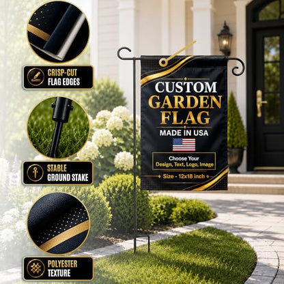 Personalized custom garden flags for outside by BCB 12x18, Printed in USA - color: Garden Flag