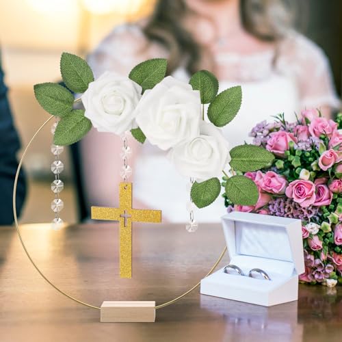 Sintuff 72 Pcs Baptism Table Centerpieces Decorations, Gold - color: Gold