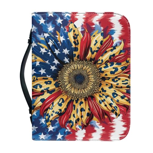 American Sunflowers Bible Covers for Women with Handle Lightweight Large Bible Tote Bag for Man Waterproof Multi-Functional Man Bible Carrying Case - color: American Sunflowers, size: 2XL