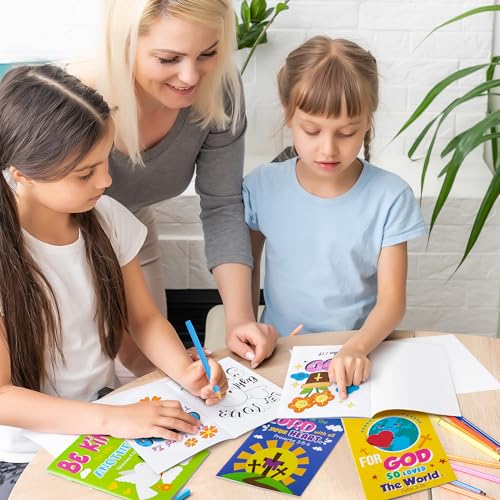 Dvbonike 72Pcs Bible Coloring Books Religious Theme DIY Color-in Pages - color: A-Bible Style ① (72Pcs)