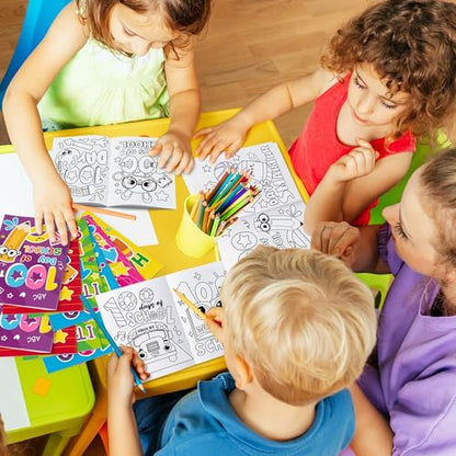 ANGOLIO Back to School Coloring Books, 24Pcs Drawing Sheets for Students - style: 100 Days of School