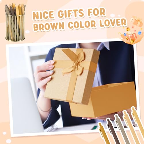 100 Pcs Ballpoint Gel Pens Bulk Retractable, Brown Series - style: Brown Series