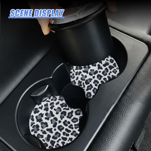 Leopard Print Car Cup Holder Coasters, 2.77'' Drink Cup Mat, No.1 - size: No.1