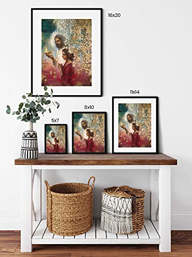 Guiding Light by Annie Henrie Nader, Picture of Jesus, Unframed, 8x10 Print - size: 12"L x 9.5"W
