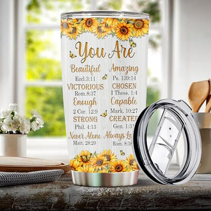 Personalized Black Queen Tumbler Gifts for Women Faith Bible Travel Cup Coffee Mug Insulated Stainless Steel 20oz With Lid Water Bottle Gift for Black Girl - color: Black
