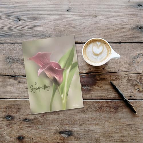 KJV Pink Calla Lily Sympathy Card, 1 Count - color: Pink Calla Lilly