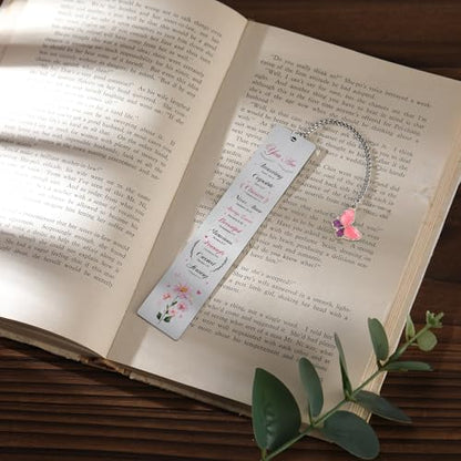 Christian Metal Bookmark and Pen, Inspirational Metal Book Mark for Women - style: Christian, Pink