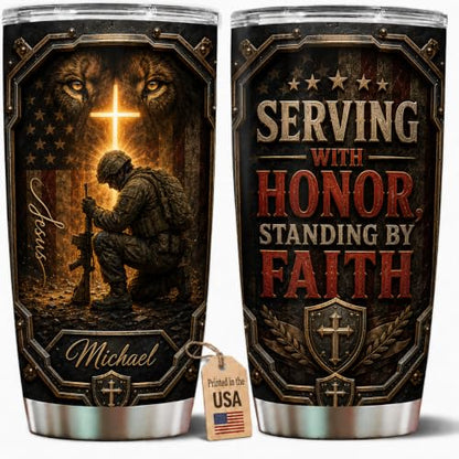 Personalized Christian Gifts For Men - A Child Of God Bible Faith Warrior Tumbler V14 - Man Of Faith Christ Religious For Dad, Husband, Grandpa on Fathers Day, Christmas, Birthday - color: CH-VAR-14