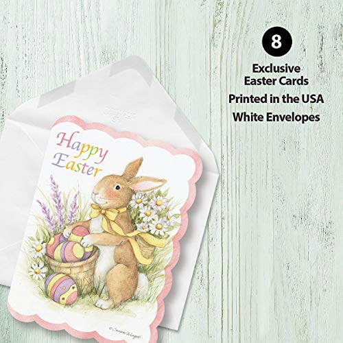 Current Deluxe Die Cut Easter Bunny Greeting Cards - Set of 8, 5 x 7 Inches, Envelopes Included, Inspiring Messages, Great for Announcements, Holiday Notes - color: Die-cut Bunny