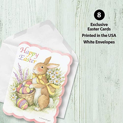 Current Deluxe Die Cut Easter Bunny Greeting Cards - Set of 8, 5 x 7 Inches, Envelopes Included, Inspiring Messages, Great for Announcements, Holiday Notes - color: Die-cut Bunny
