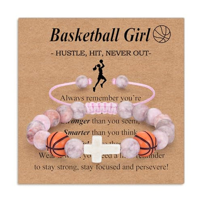 Bracelets for Girls Cross Soccer Bracelets Birthday Gifts for Girl - color: 5# Basketball Girl
