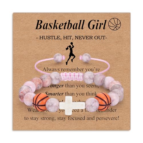 Bracelets for Girls Cross Soccer Bracelets Birthday Gifts for Girl - color: 5# Basketball Girl