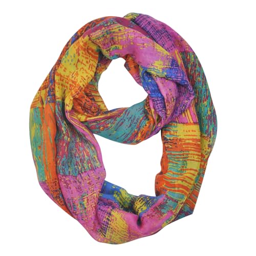 Jersey Knit Infinity Scarf Colorful Head Wrap for Travel - color: Color-b06