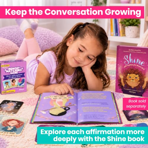 Menique Shine Memory Matching Game – 80 Cards (40 Pairs) with Positive Affirmations for Brave Girls – Motivational & Mindful Matching Game for Confidence and Self-Love - style: Affirmations