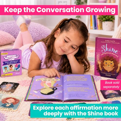 Menique Shine Memory Matching Game – 80 Cards (40 Pairs) with Positive Affirmations for Brave Girls – Motivational & Mindful Matching Game for Confidence and Self-Love - style: Affirmations