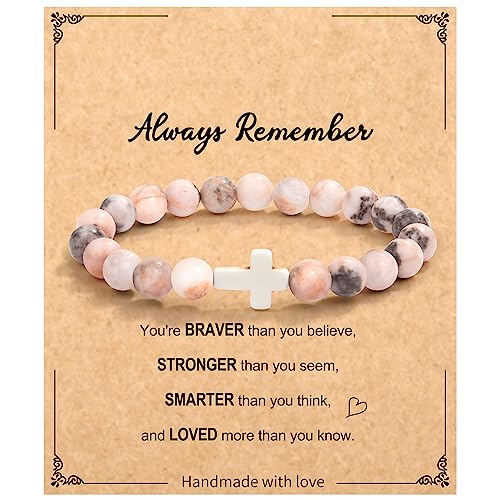 Christian Grandparents - Day Gifts for Women, Religious Cross Bracelet - color: Always-Pink