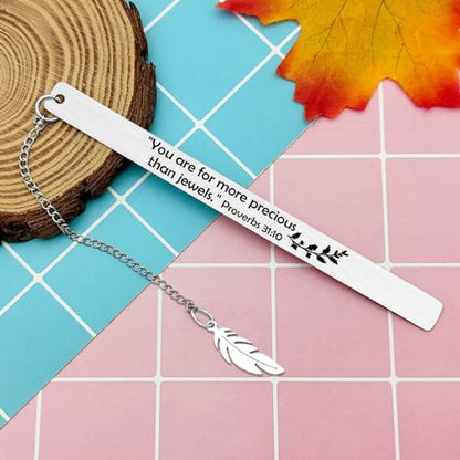 Bible Verse Metal Bookmark Gift Christian Book Marks for Women Men Inspirational Baptism Religious Confirmation Gifts First Communion Gifts Metal Christian Bookmark for Book Lovers Bookworms