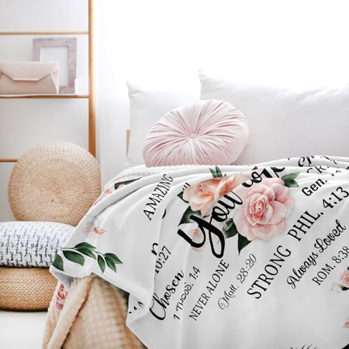 kituzol Christian Gifts for Women, Religious Gifts, Catholic Gifts, Inspirational Gifts, God Christmas Spiritual Gifts Blanket 50"X 60" - color: White-christian