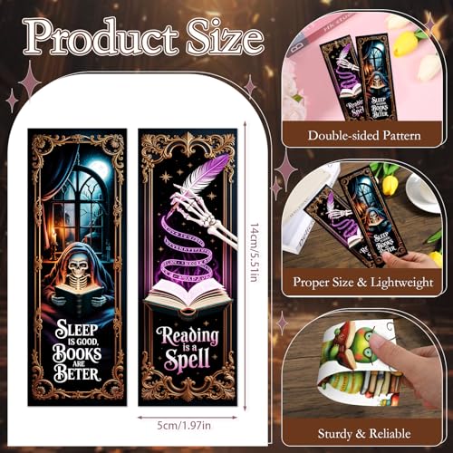 Wxiben Dark Romance Bookmarks Gifts - 100 Pcs Gothic Fantasy Paper Bookmarks Double Sided Tarot Card Skull Book Markers Page Clip Gift for Women Men Teachers Office Book Lovers Bookish Supplies - color: Dark Romance