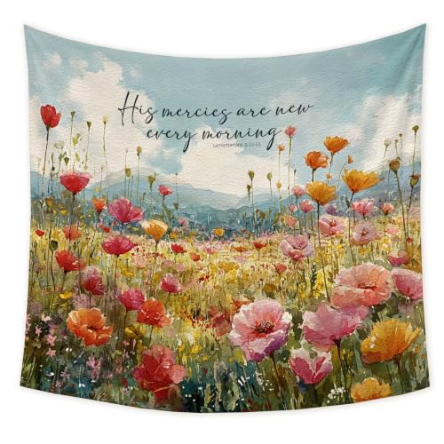SAMKEIDOI Christian Floral Tapestry Wall Hanging 50x60 Inch - color: SJ-1