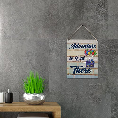 Qious Inspirational Signs Gift Farmhouse Adventure is Out There Wooden Hanging Sign Rustic Art Wall Home Living Room Bedroom Kitchen Decoration 10 x 8 Inches - color: isoutt