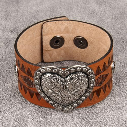 Jeilwiy Punk Rock Gothic Black Rivet Leather Spiked Necklace Collar Neckband Leather Choker Necklace for Women Mom Gifts Adjustable - color: 04 Leather Cuff Bracelet Brown