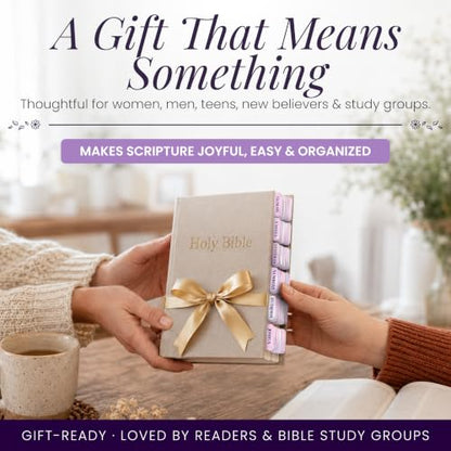 90 Christian Bible Tabs for Women & Men - Lavender Marble - color: Lavender Marble