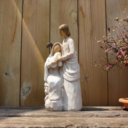 Religious Holy Family Figurine, Resin Sculpture of Mary, Joseph & Baby Jesus, Nativity Set Indoor, Christian Decor for Home, Church, Christmas(8.26 inch Height)