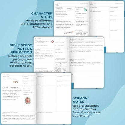 Clever Fox Bible Study Journal, Guide, Supplies for Women A5 Aquamarine - color: Aquamarine, size: A5 (5.8'' x 8.3'')