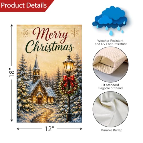 Louise Maelys Christmas Tree Garden Yard Flag 12x18 Inch - color: Multi-2